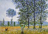 Claude Monet Sunlight effect poplars painting